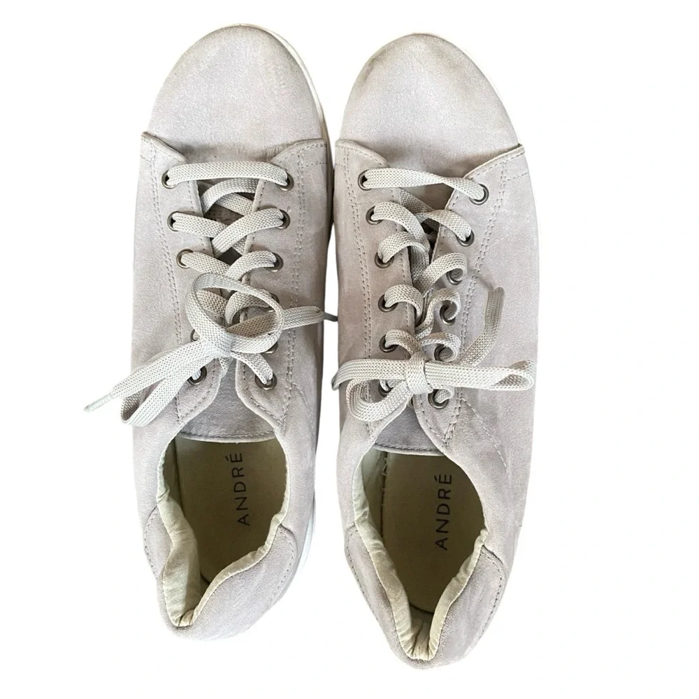 ANDRE Gray Suede Sneakers Lace-Up EU40 Made In Italy